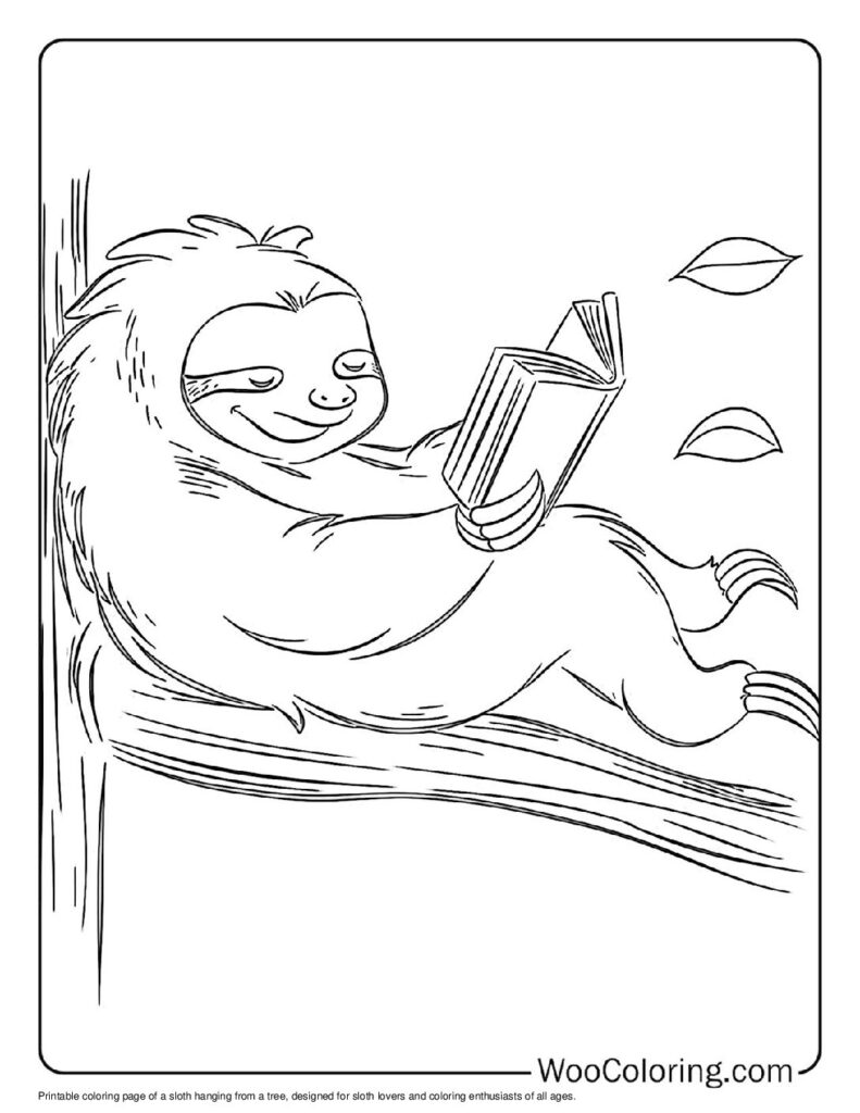 100  Sloth coloring pages  Free PDF To Print  - 33