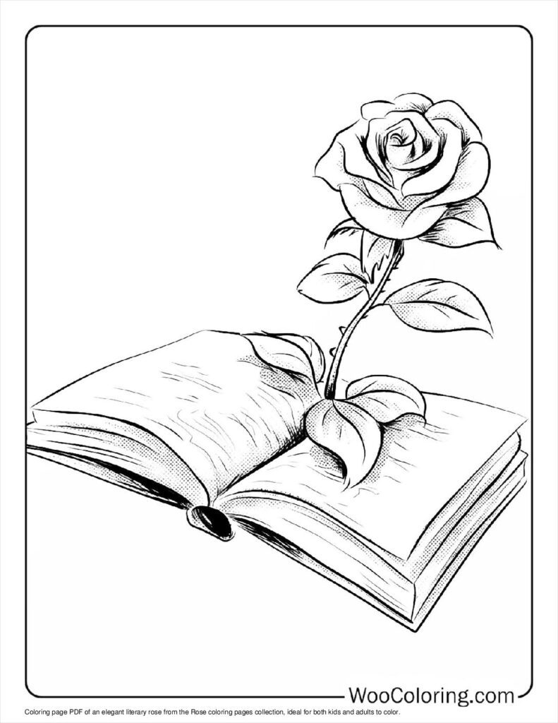 100  Rose coloring pages  Free PDF To Print  - 93