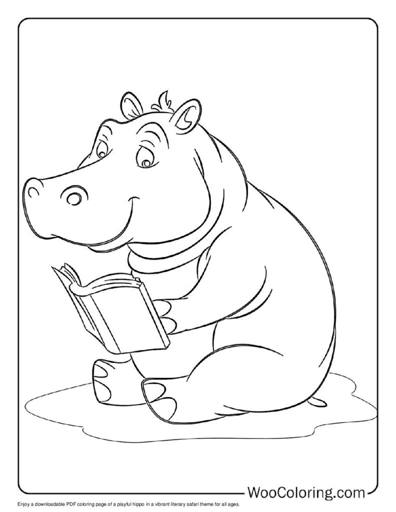 100  Hippo coloring pages  Free PDF To Print  - 1