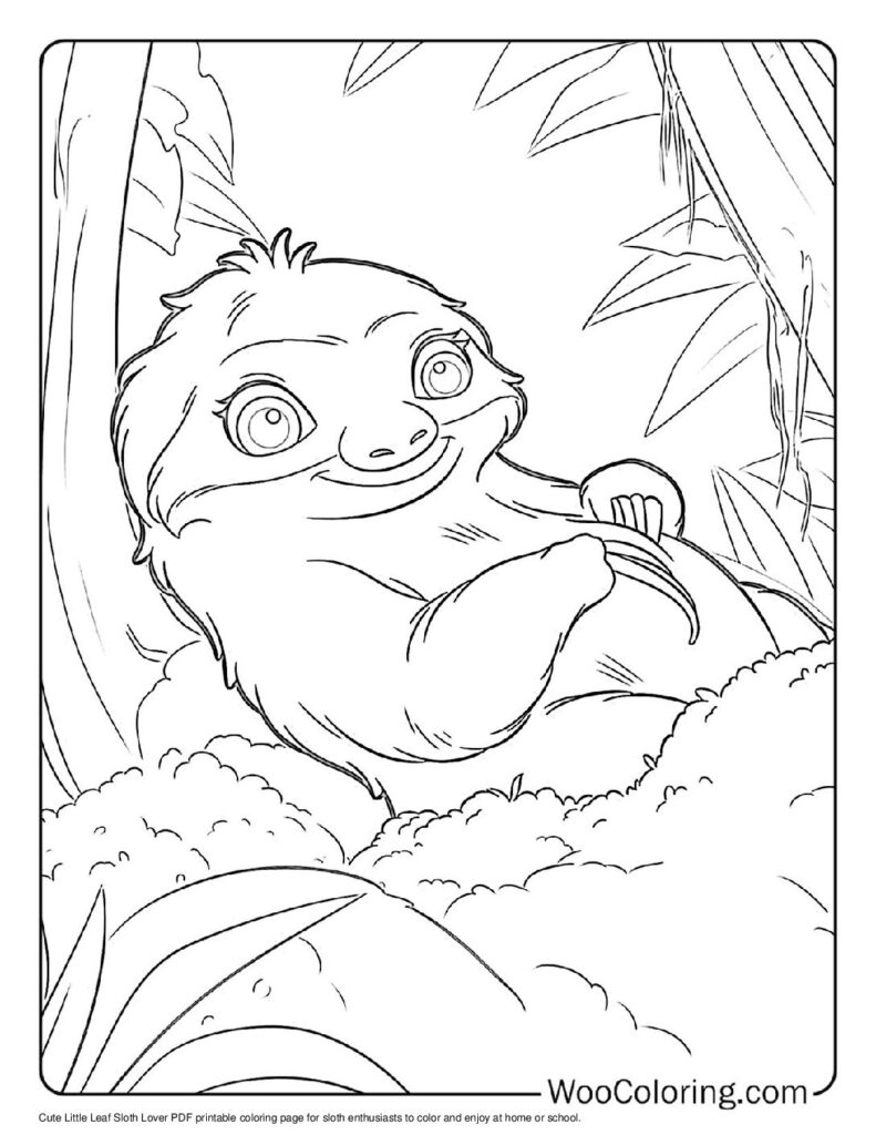 100  Sloth coloring pages  Free PDF To Print  - 36