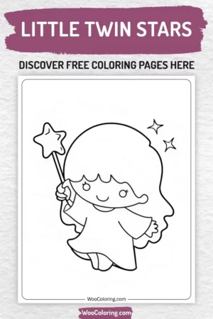 Little Twin Stars coloring pages designs for kids