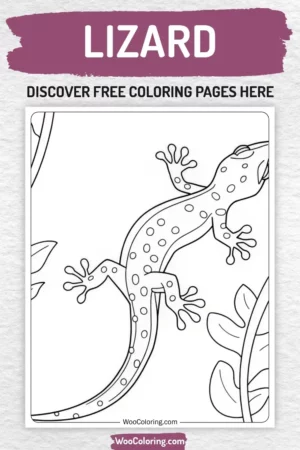 Lizard coloring pages designs for kids
