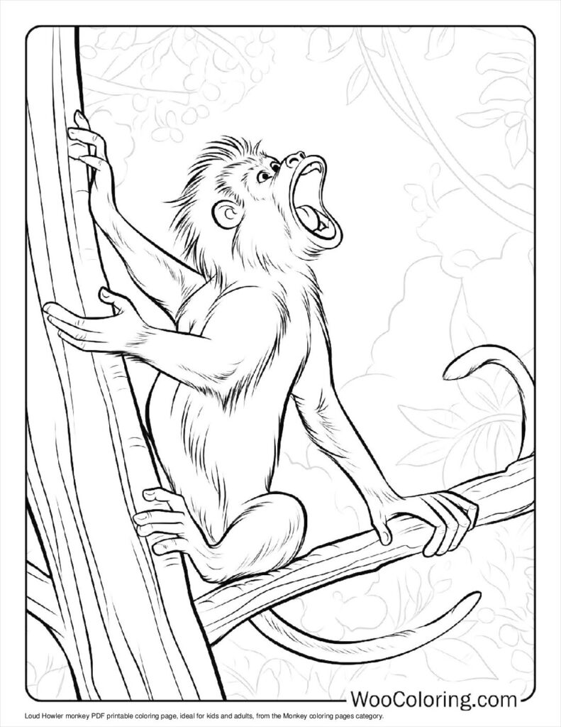 100  Monkey coloring pages  Free PDF To Print  - 91