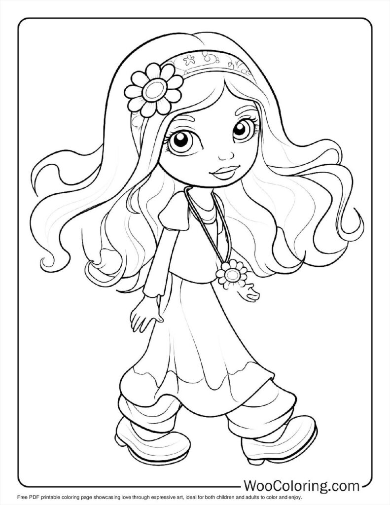 100  Hippie coloring pages  Free PDF To Print  - 95