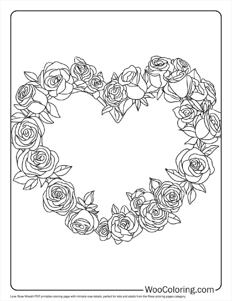 100  Rose coloring pages  Free PDF To Print  - 26