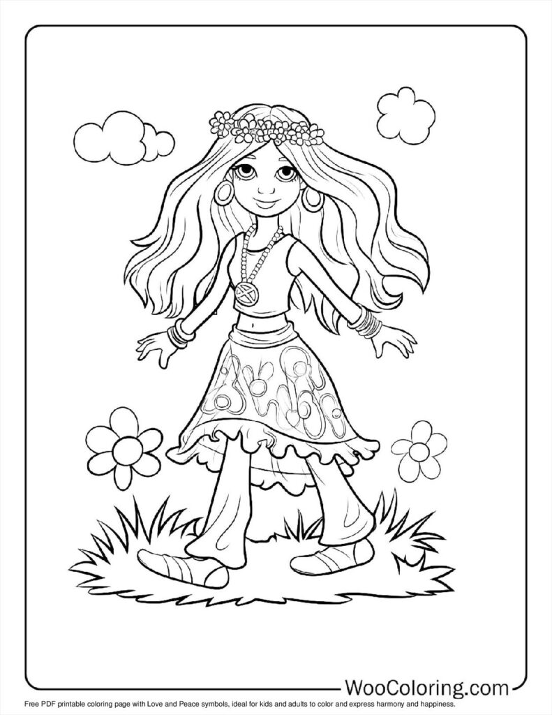 100  Hippie coloring pages  Free PDF To Print  - 92