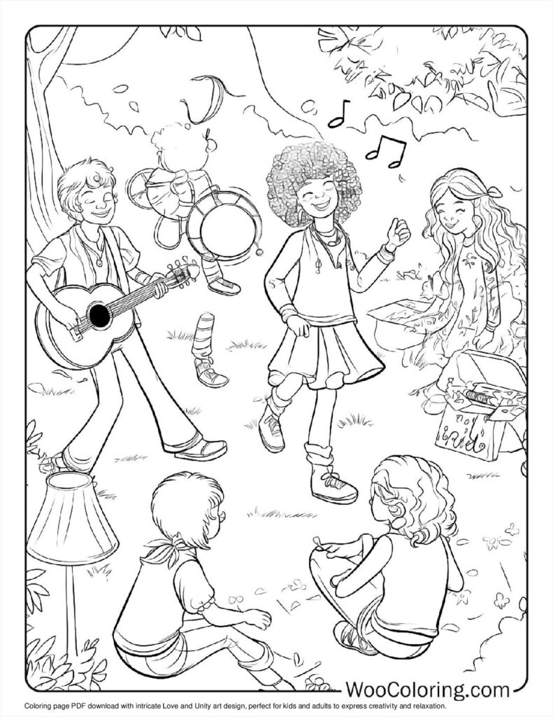 100  Hippie coloring pages  Free PDF To Print  - 75