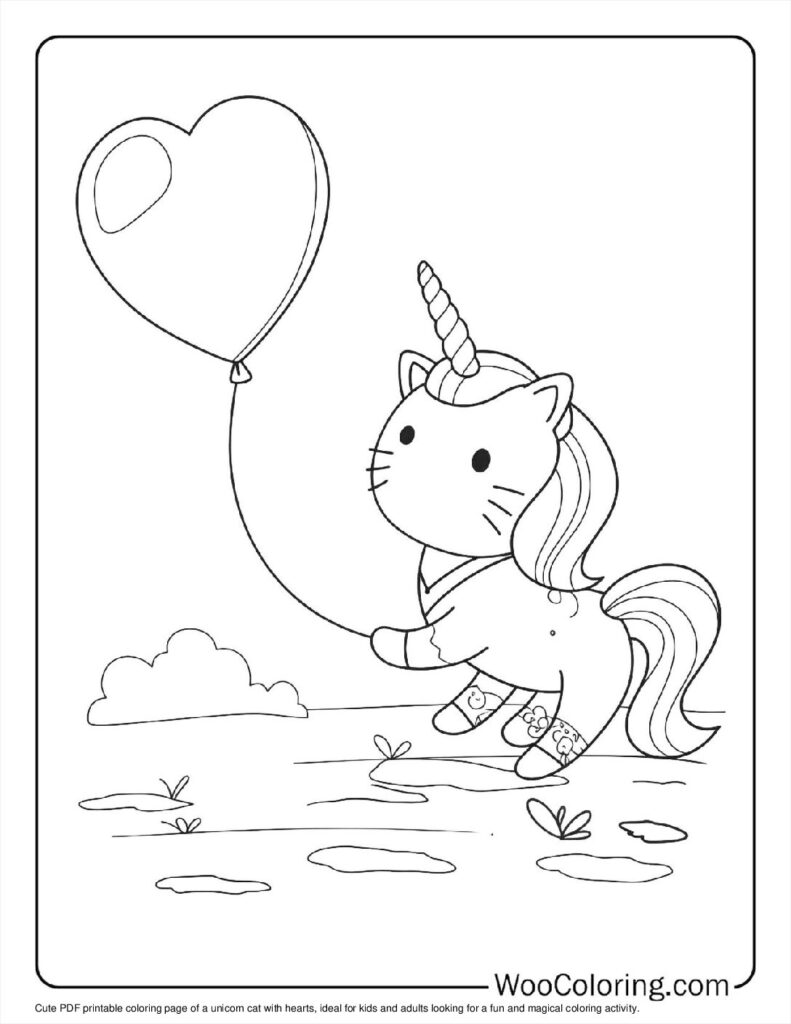 100  Unicorn Cat coloring pages  Free PDF To Print  - 81