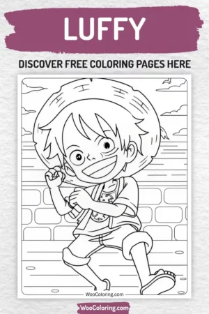 Luffy coloring pages designs for kids
