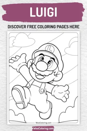 Luigi coloring pages designs for kids