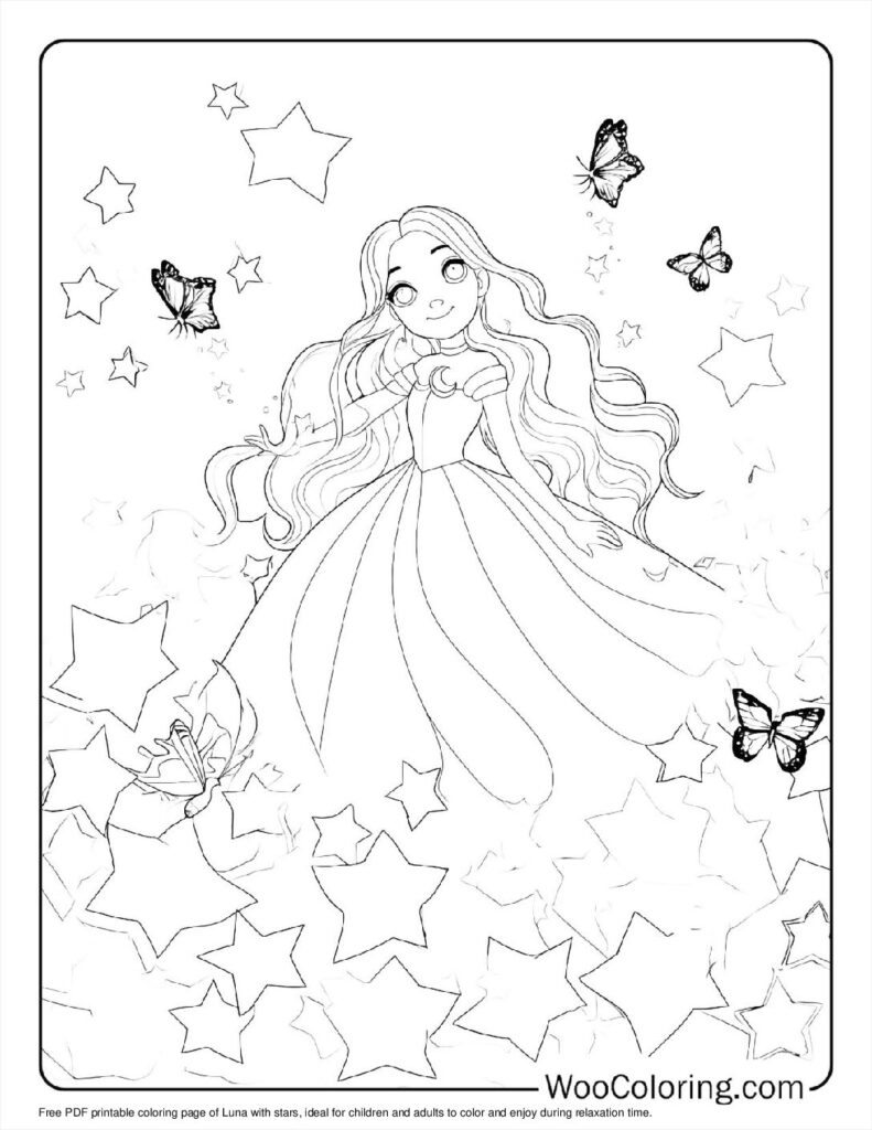 Luna with Stars
