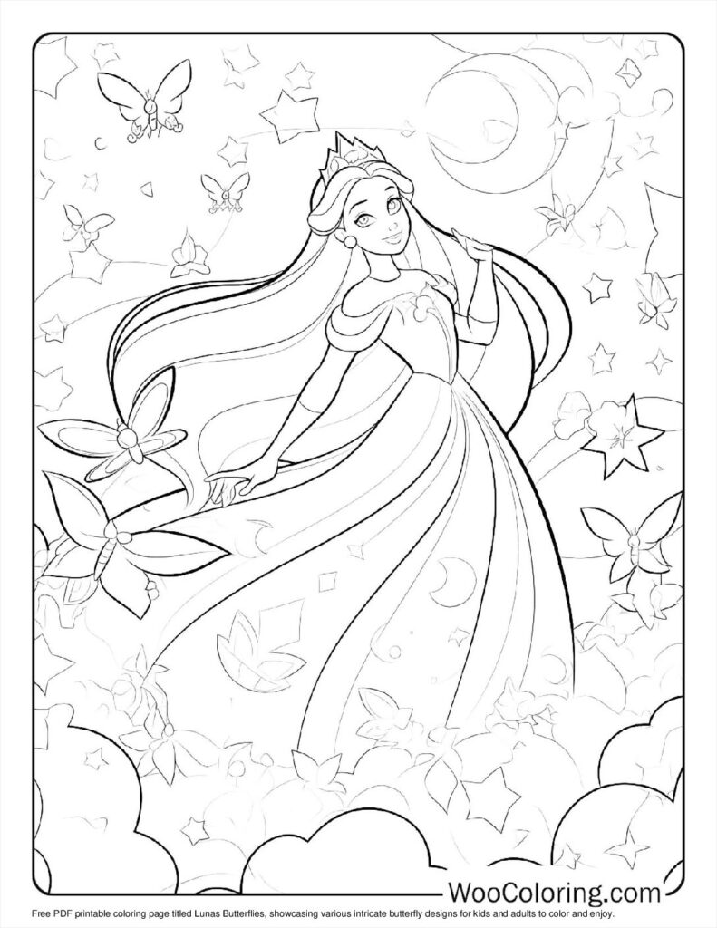 Luna's Butterflies Coloring Page For Kids