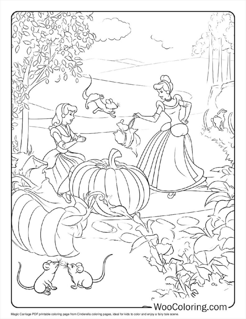 Magic Carriage Coloring In For Kids