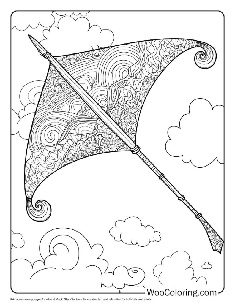 100  Kite coloring pages  Free PDF To Print  - 74