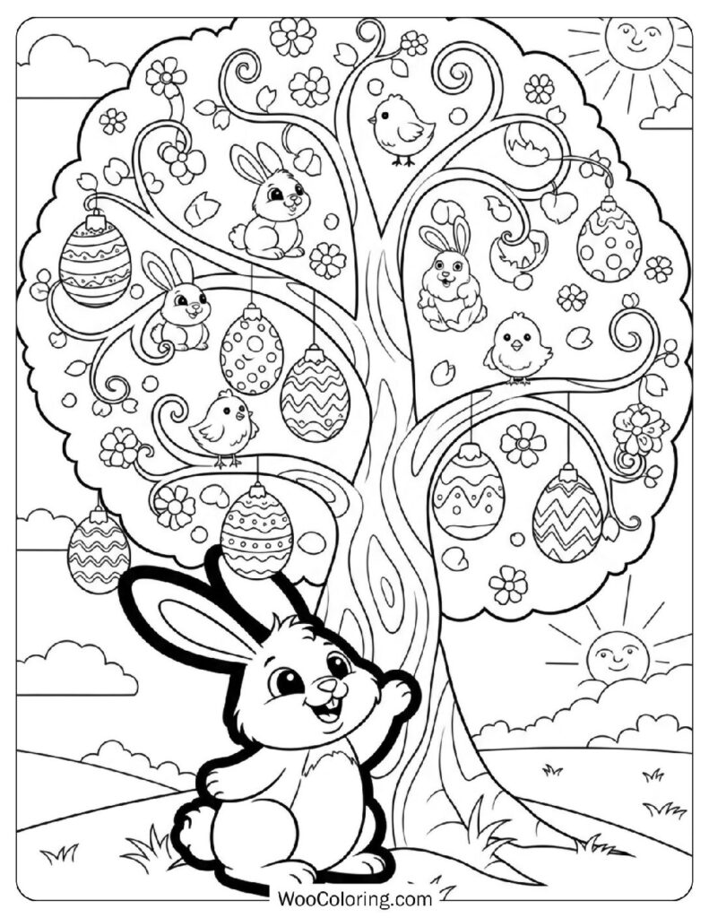 Magical Easter Tree with Hanging Ornaments