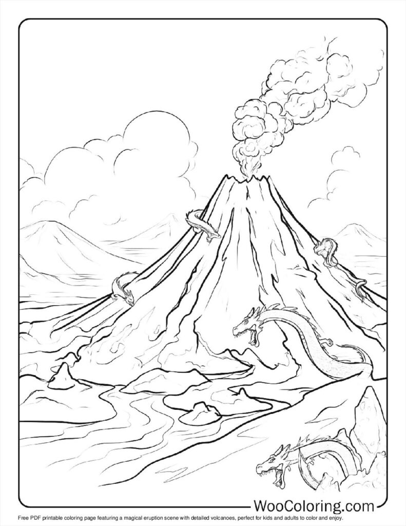 100  Volcano coloring pages  Free PDF To Print  - 47
