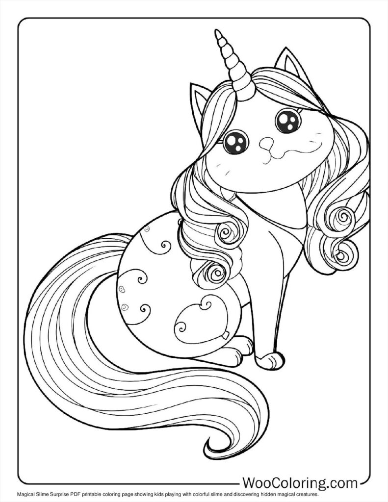 100  Unicorn Cat coloring pages  Free PDF To Print  - 82