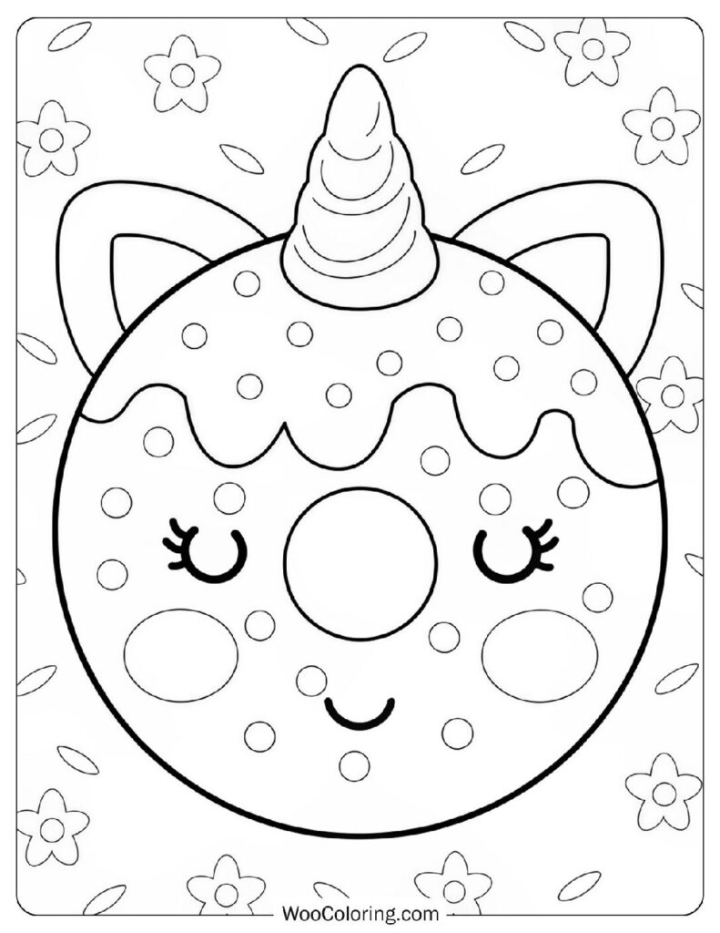 26 Donut Coloring Pages  Free PDF To Print  - 7