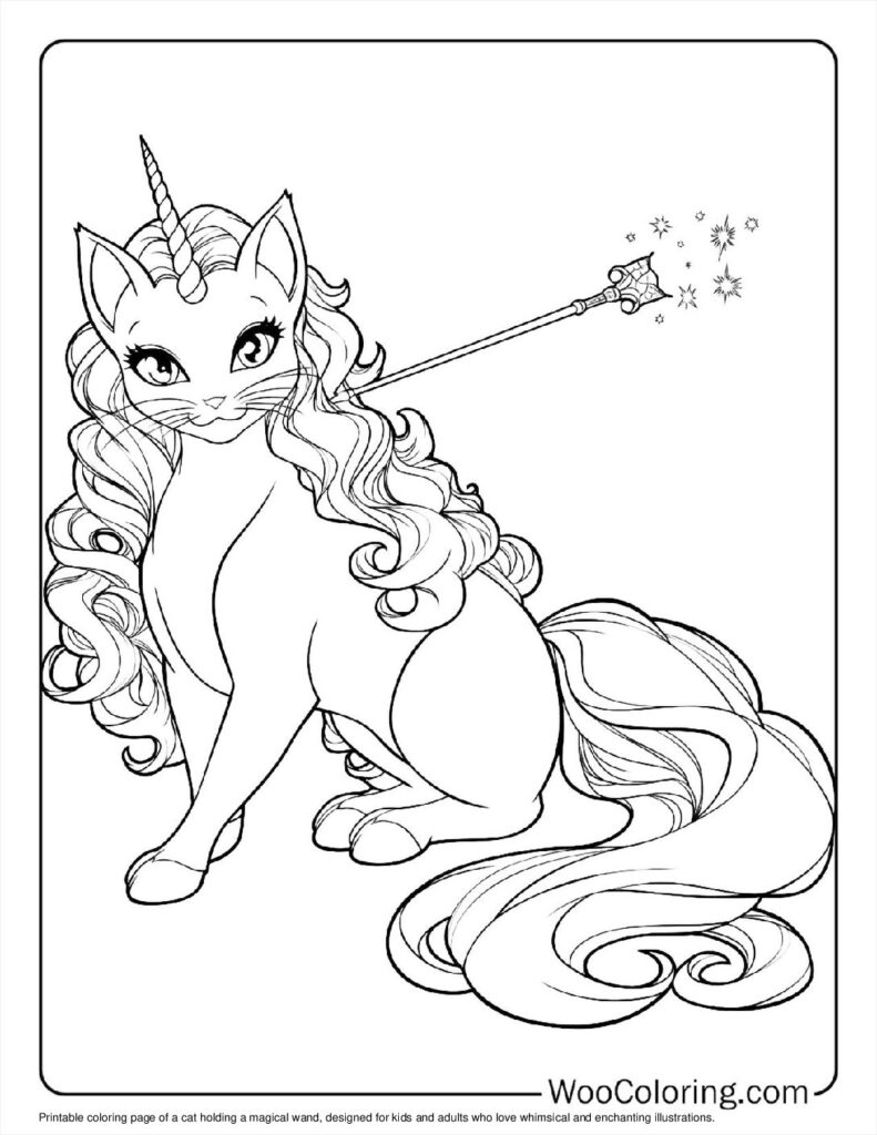 100  Unicorn Cat coloring pages  Free PDF To Print  - 66