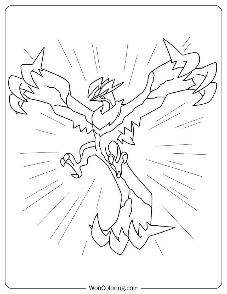 Majestic Legendary Pokémon Poster-Style Line Art