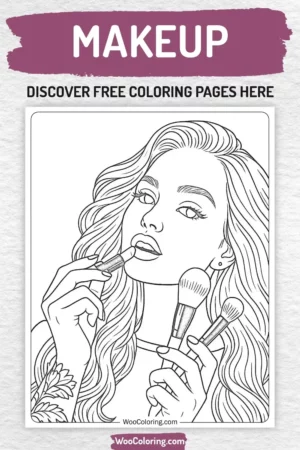 Makeup coloring pages designs for kids