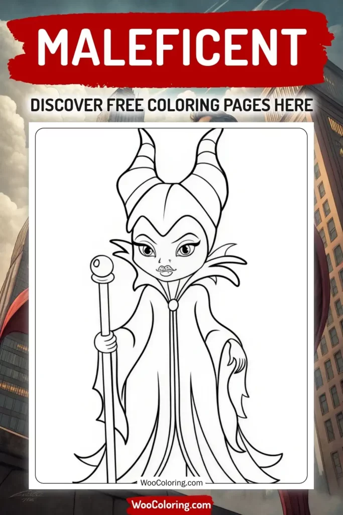 Maleficent coloring pages designs with superhero