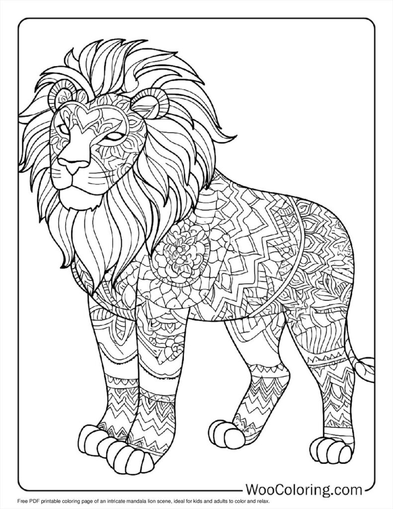 Mandala Lion Scene
