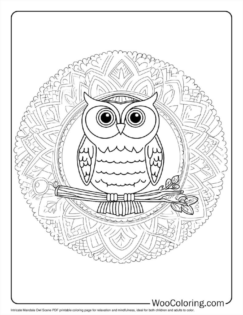Mandala Owl Scene
