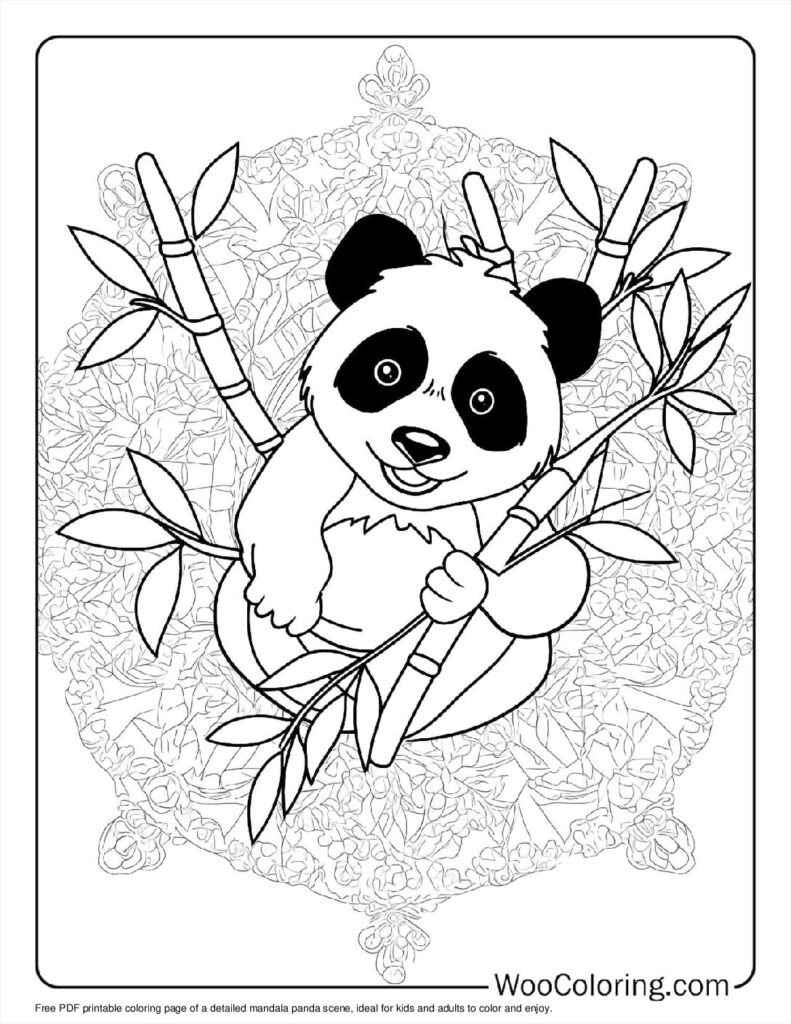 Mandala Panda Scene