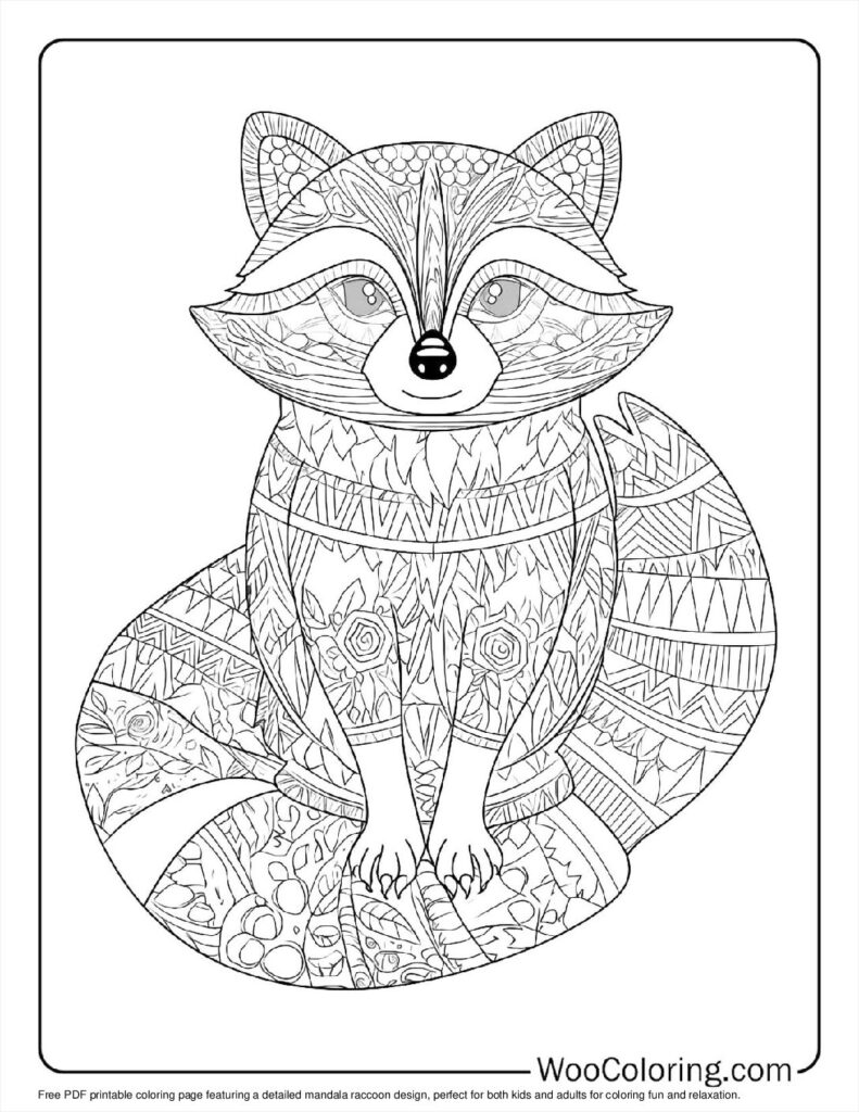 Mandala Raccoon Art