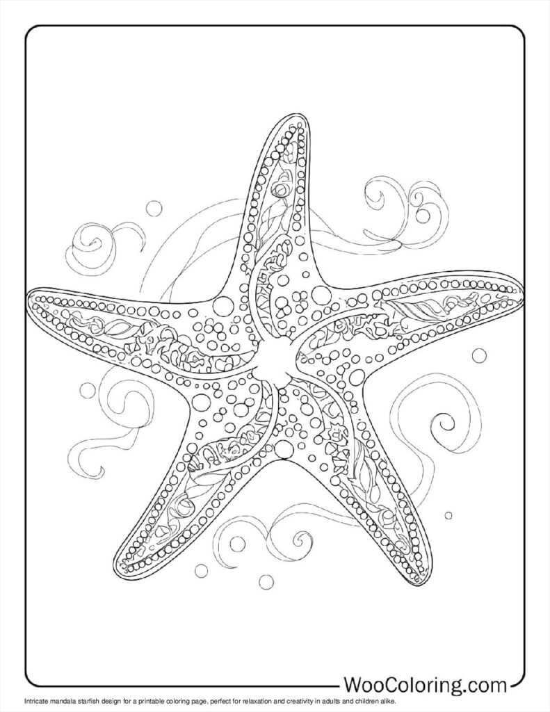 100  Starfish coloring pages  Free PDF To Print  - 57