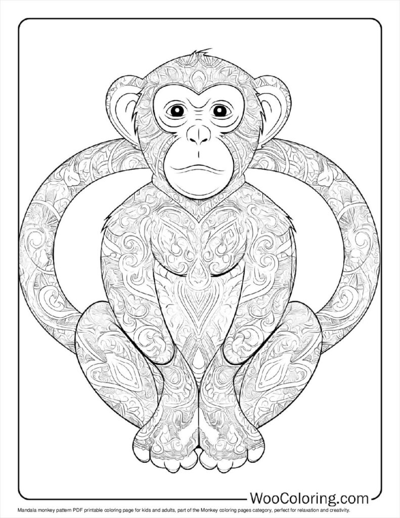 100  Monkey coloring pages  Free PDF To Print  - 41