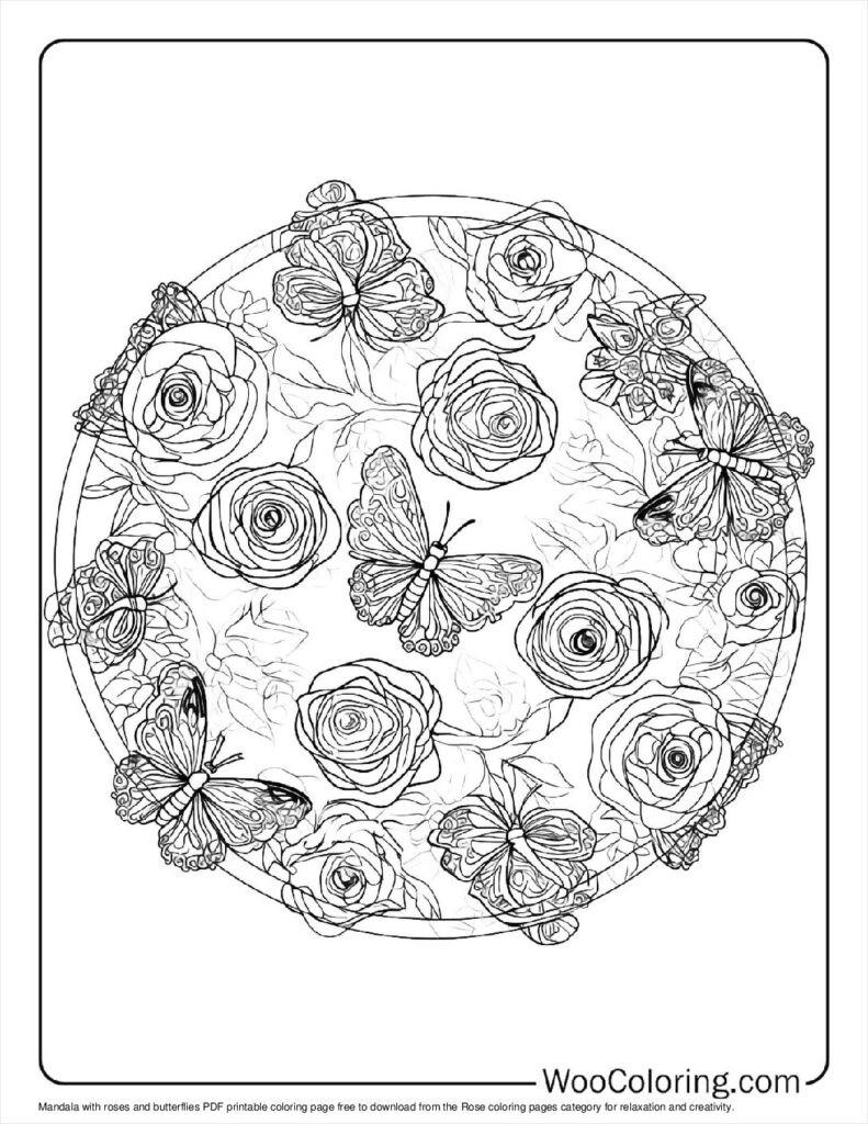 100  Rose coloring pages  Free PDF To Print  - 58