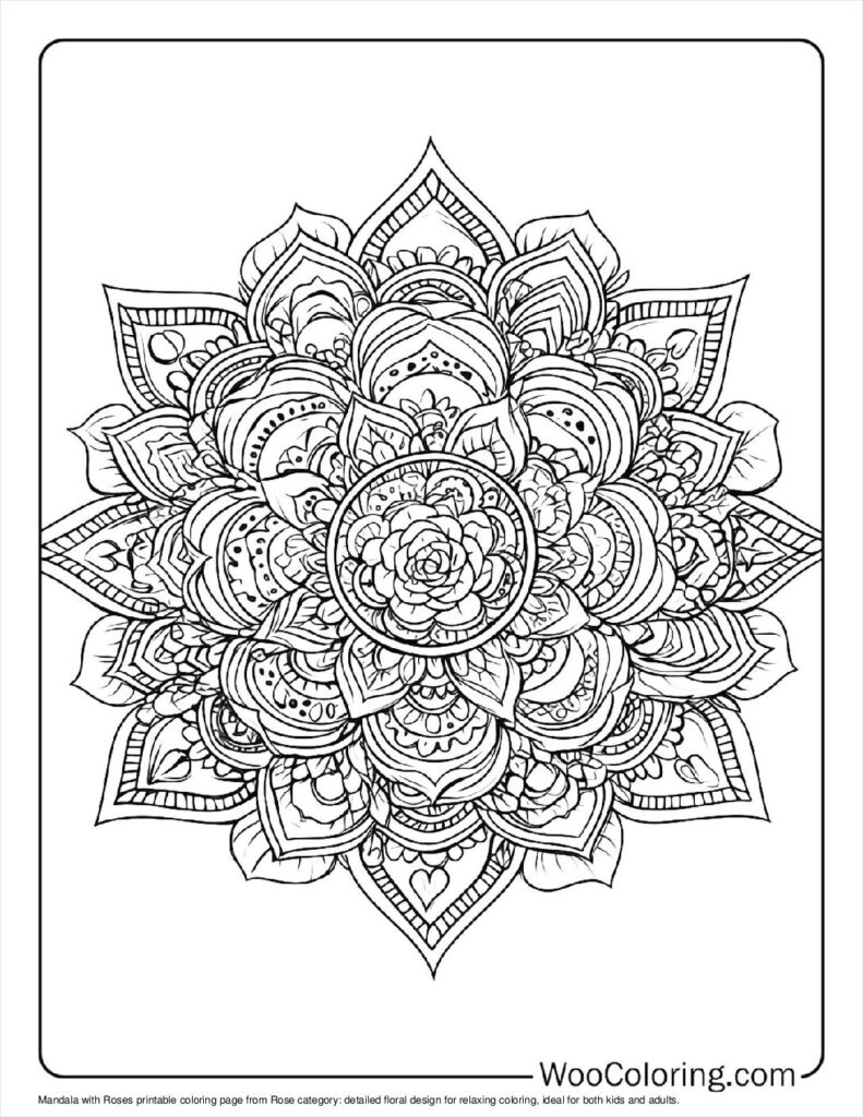 100  Rose coloring pages  Free PDF To Print  - 92
