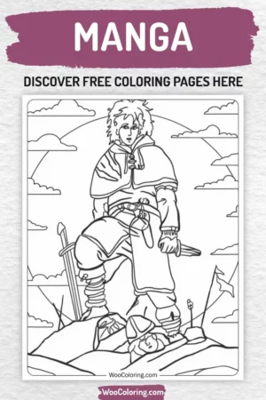 Manga coloring pages designs for kids