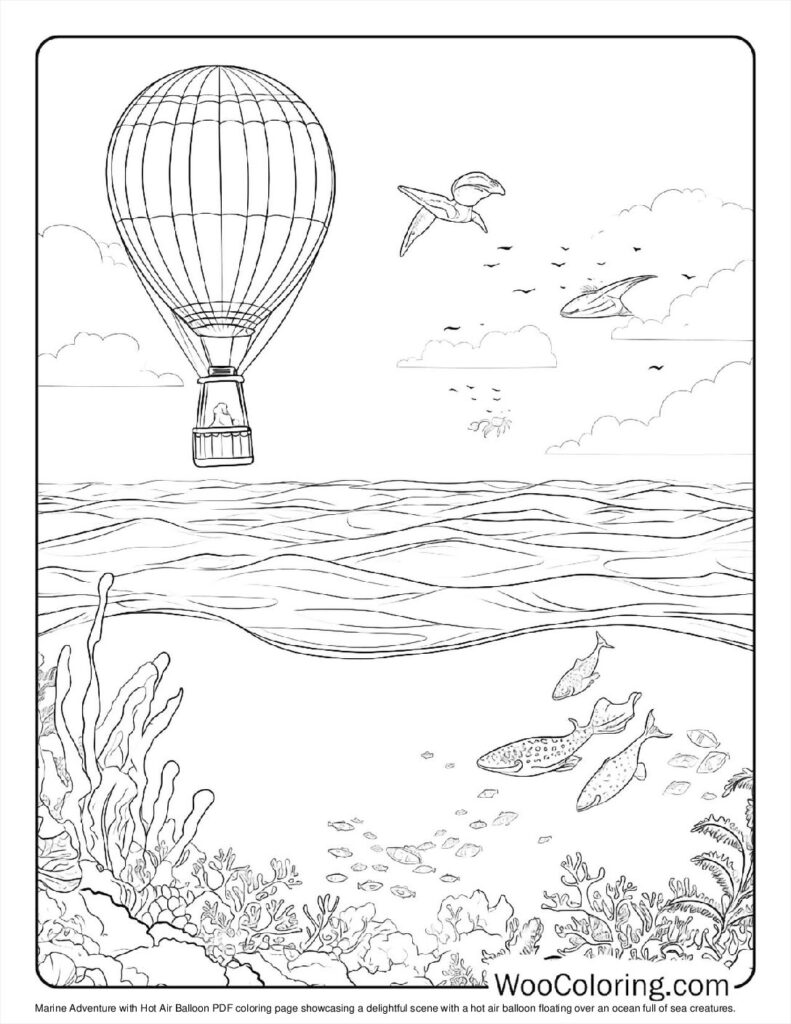 100  Hot Air Balloon coloring pages  Free PDF To Print  - 46