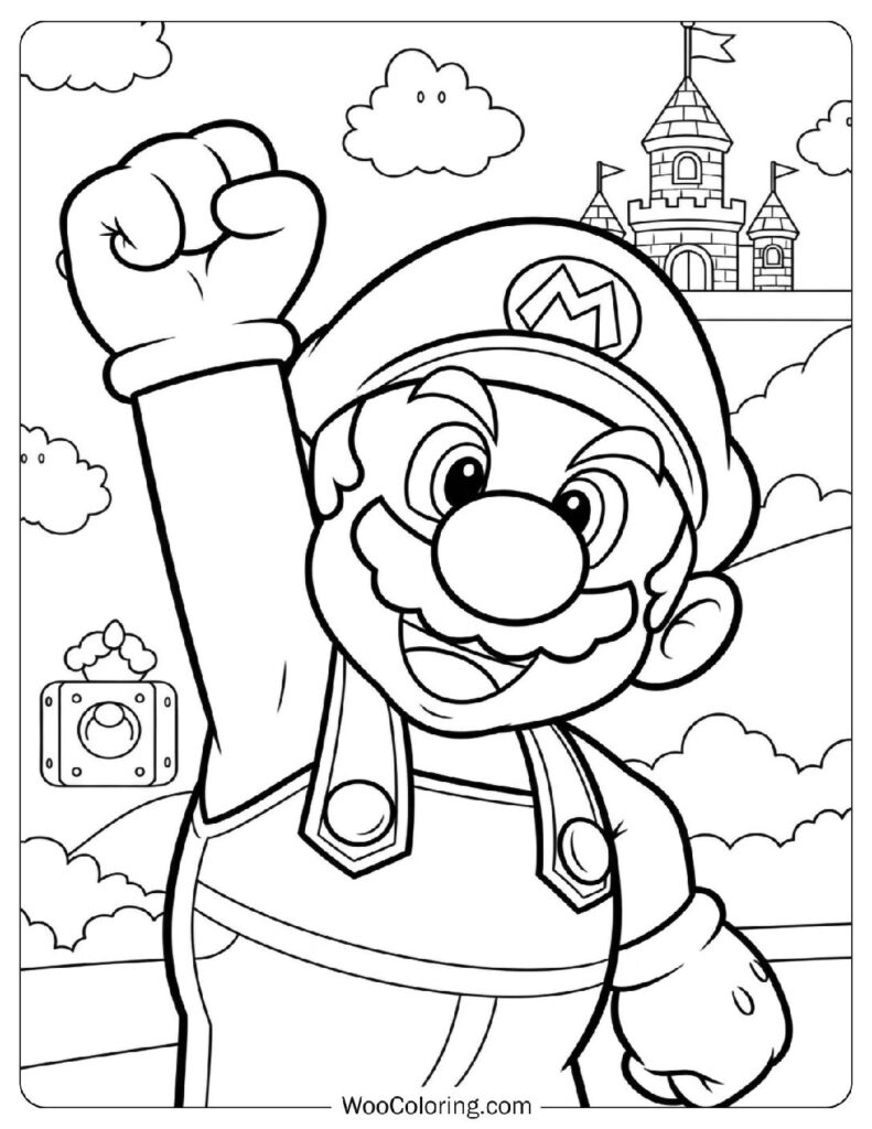 Mario Celebrating After Completing the Adventure
