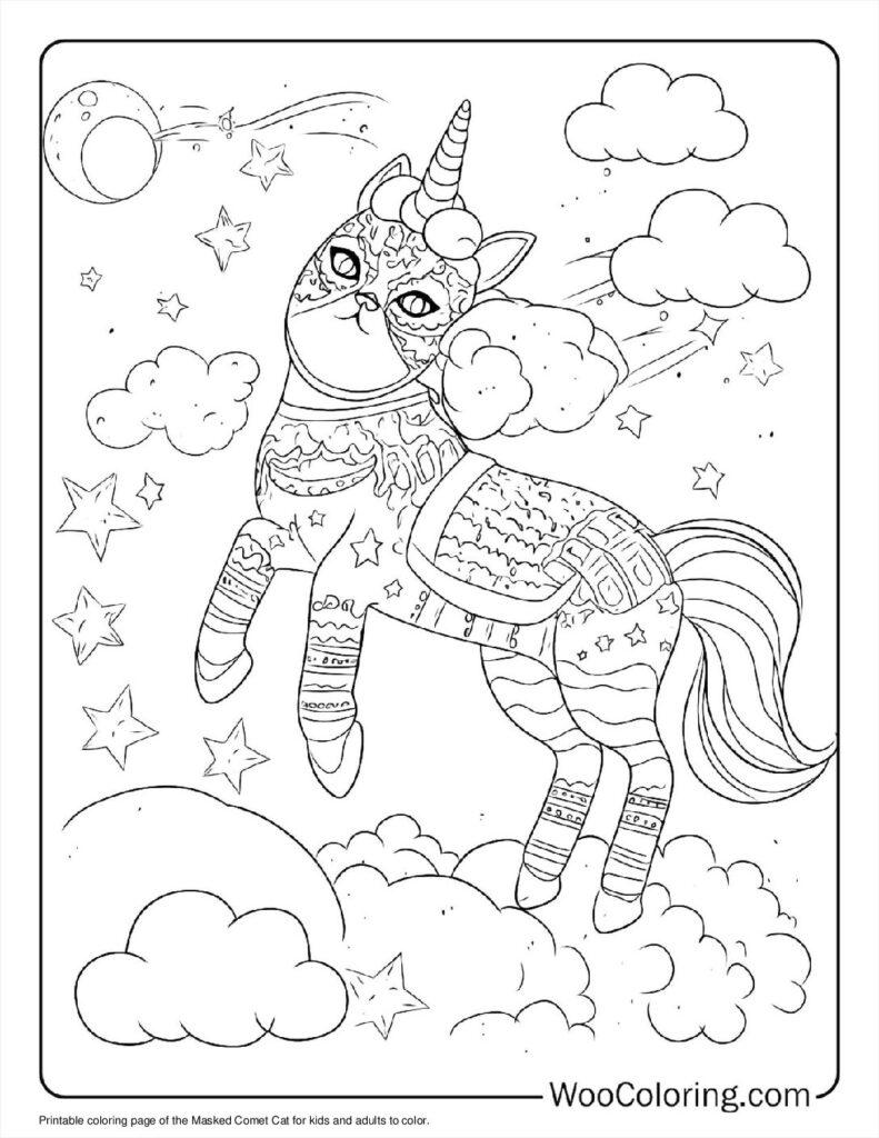 100  Unicorn Cat coloring pages  Free PDF To Print  - 56