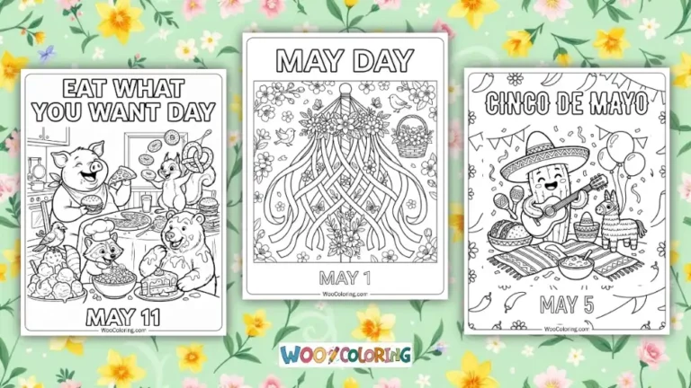 May Coloring Pages Design Image