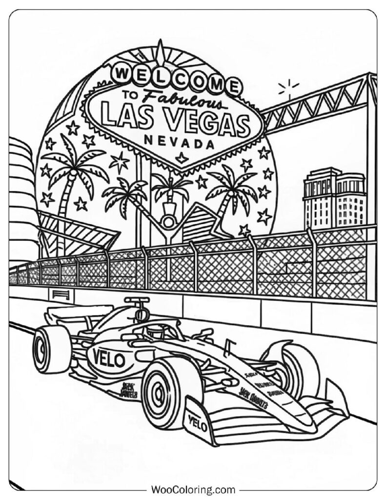 McLaren F1 Car at Formula 1 Las Vegas Grand Prix Weekend To Color