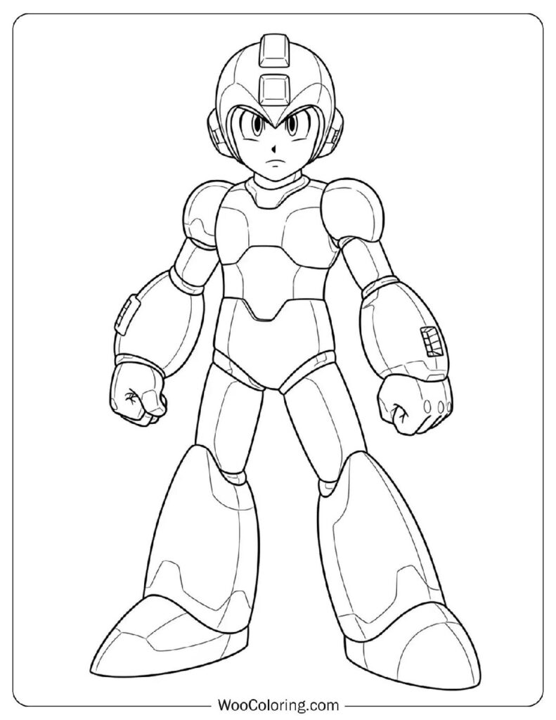 Mega Man Android Hero Coloring Page