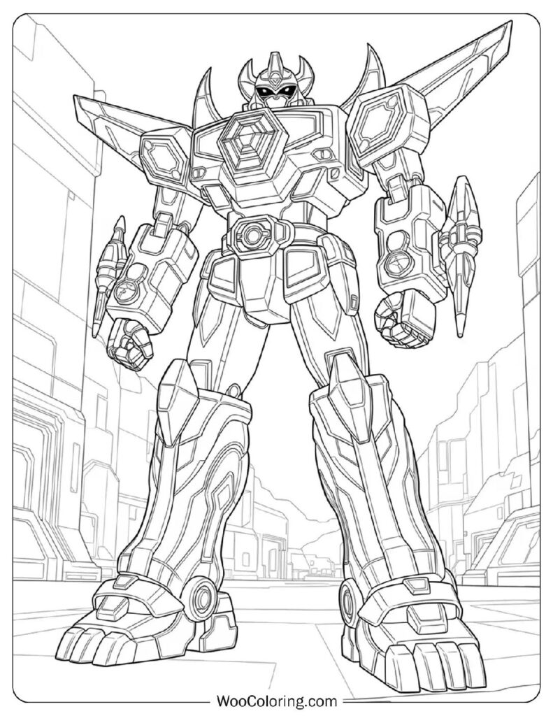 Megazord Power Rangers Robot Coloring Page