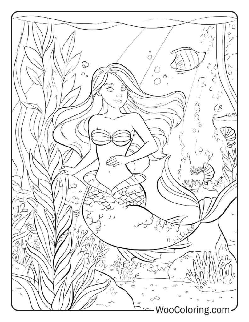 100  Mermaid coloring pages  Free PDF To Print  - 99