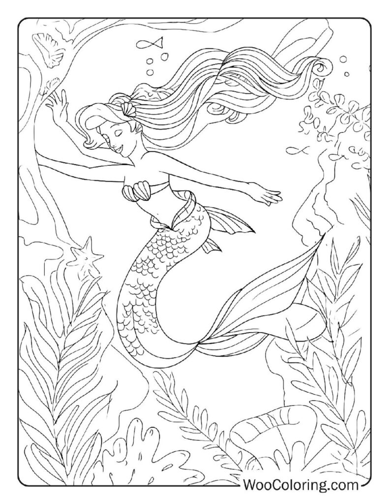 100  Mermaid coloring pages  Free PDF To Print  - 74