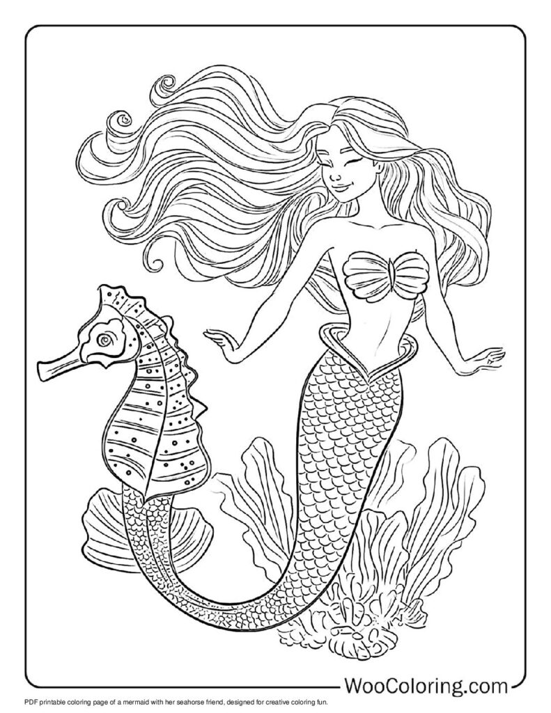 100  Seahorse coloring pages  Free PDF To Print  - 12