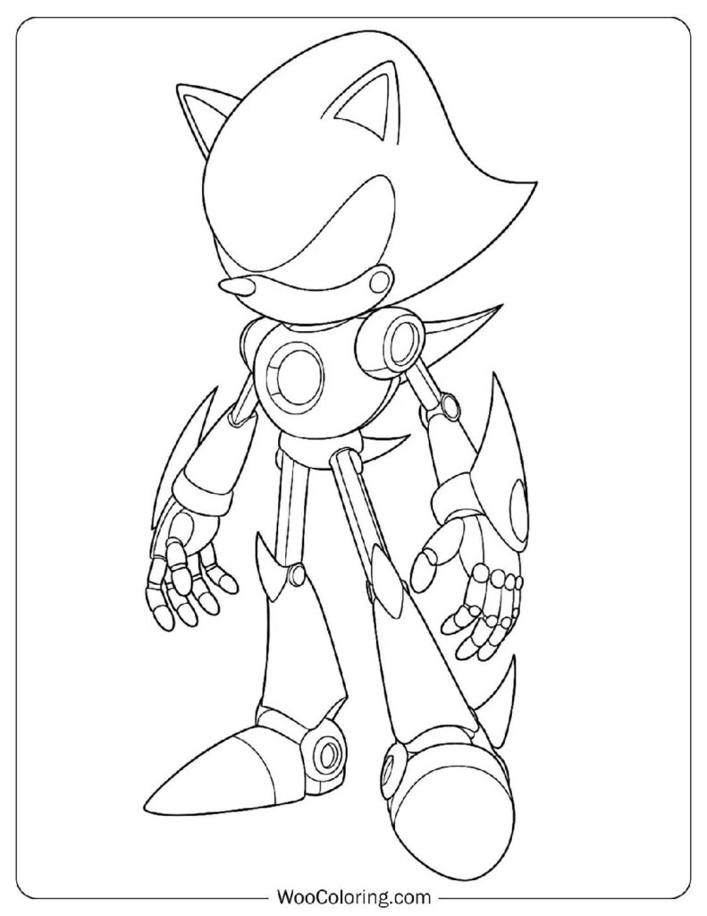 Metal Sonic Robot Speedster Coloring Page