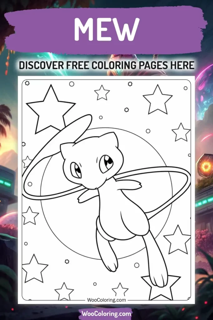 Mew coloring pages designs from video game
