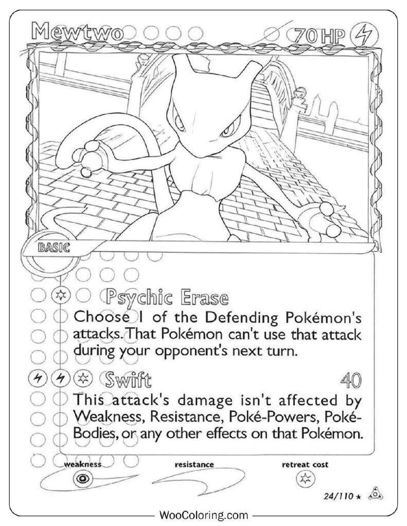 Mewtwo Electric Type Pokémon Card