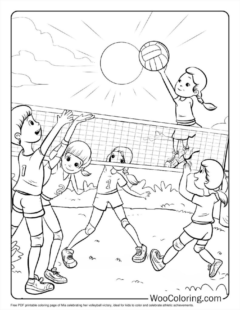 100  Volleyball coloring pages  Free PDF To Print  - 87