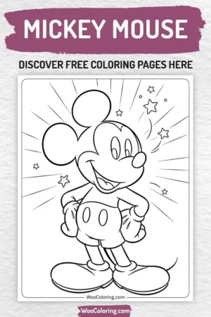 Mickey Mouse coloring pages designs for kids